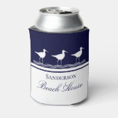 Monogram Beach House Marine Blue Sandpipers Dosenkühler (Kanne Rückseite)