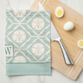 Monogram Beach Sand Dollar Muster Backen Geschirrtuch (Viertel Falte)