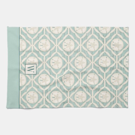 Monogram Beach Sand Dollar Muster Backen Geschirrtuch (Horizontal)