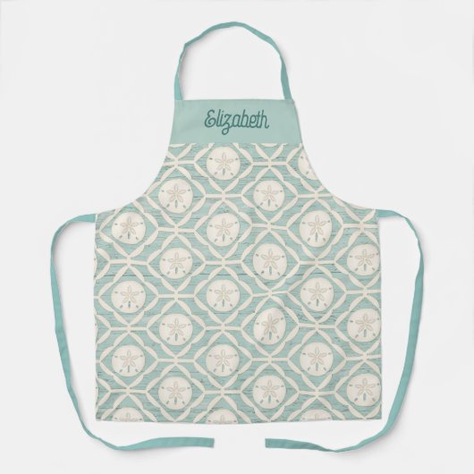 Monogram Beach Sand Dollar Muster Backen Schürze (Vorderseite)