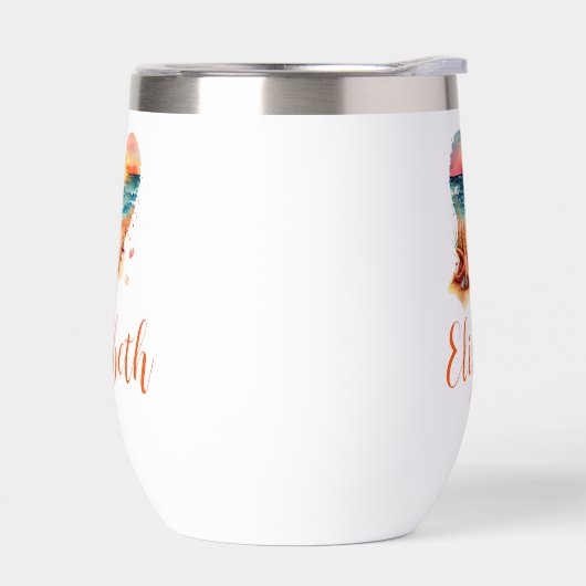 Monogram Beach Scene Bridesmaid Gift Bachelorette (Links)