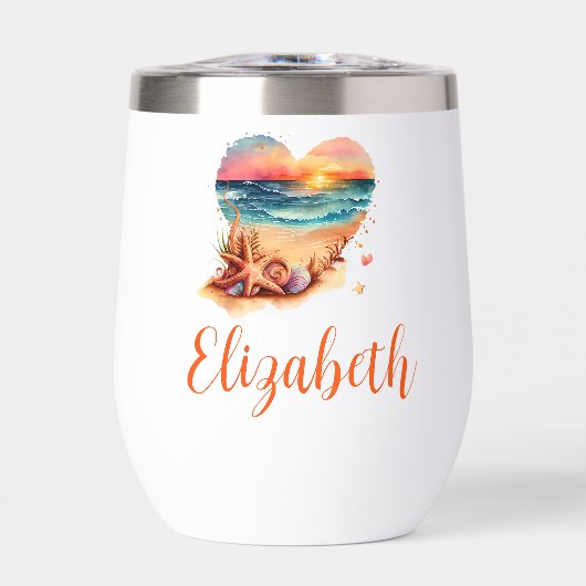 Monogram Beach Scene Bridesmaid Gift Bachelorette (Vorderseite)