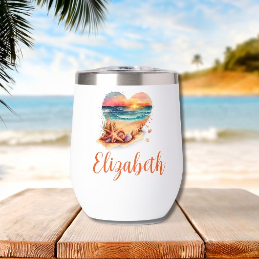 Monogram Beach Scene Bridesmaid Gift Bachelorette