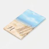 Monogram Beach Scene | Sie anpassen Post-it Klebezettel (angewinkelt)