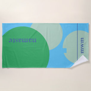 Monogram Beach Towel - Bold Graphic "Namaste" Strandtuch