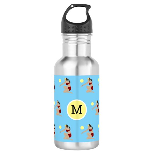 Monogram Beach Volleyball Edelstahlflasche (Vorderseite)