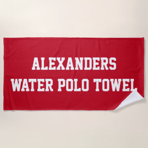 Monogram Beach Water Polo Swim Team Rotes Handtuch