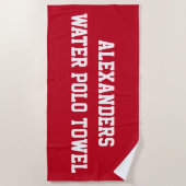 Monogram Beach Water Polo Swim Team Rotes Handtuch (Vorderseite)