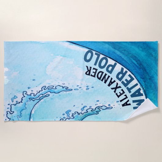Monogram Beach Water Polo Wave Strandtuch (Vorderseite)