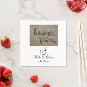 Monogram Beach Wedding Bride Groom Names Datum Nea Serviette (Beispiel)