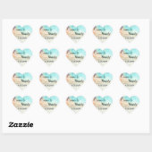 Monogram Beach Wedding Sticker mit Hochzeitszettel (Blatt)