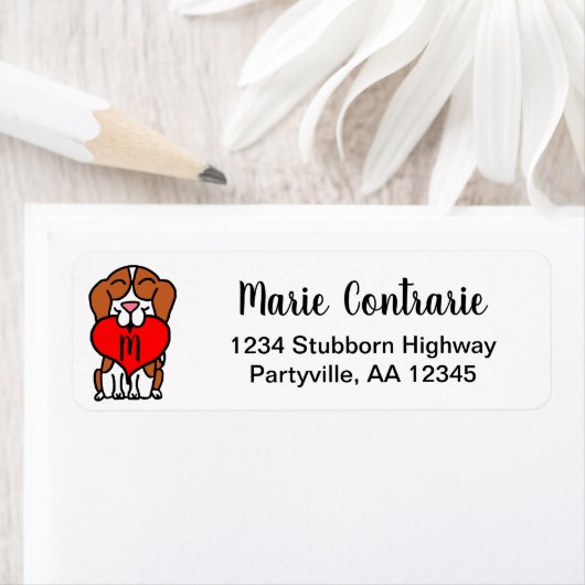 Monogram Beagle Cartoon-Adresse (Insitu)