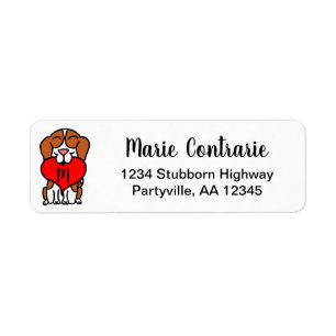 Monogram Beagle Cartoon-Adresse