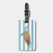Monogram Beautiful Coastal Painted Sea Turtle Gepäckanhänger (Vorderseite vertikal)