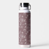 Monogram Beautiful Wild Blume Doodles Muster Trinkflasche (Rückseite)