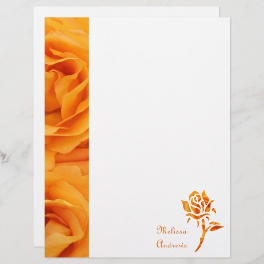 Monogram Beautiful Yellow Orange Hybrid Tee Rose (Vorne/Hinten)