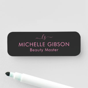 Monogram Beauty Professional Studio Pink Schwarz Namensschild