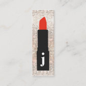 Monogram Beauty Sequin Niedlich Makeup Artist Lips Mini Visitenkarte (Vorderseite)