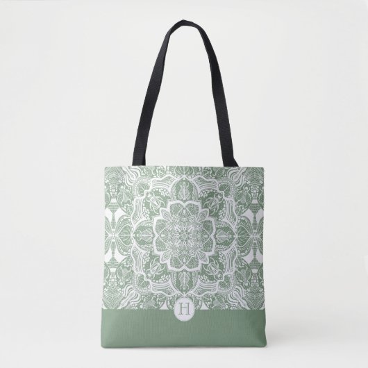 Monogram Beetles Mandala Tote Bag Tasche (Vorderseite)