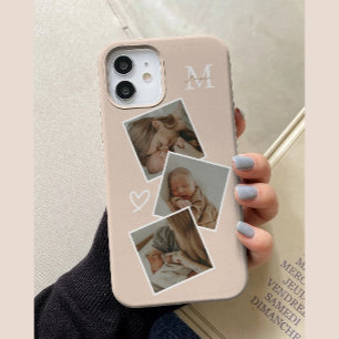Monogram Beige Custom 3 Foto Collage Case-Mate iPhone Hülle
