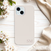 Monogram Beige Minimalistische Initialen Case-Mate iPhone Hülle