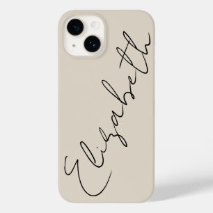 Monogram Beige Moderne Minimalistische Feminine Case-Mate iPhone 14 Hülle