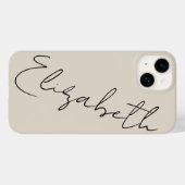 Monogram Beige Moderne Minimalistische Feminine Case-Mate iPhone Hülle (Rückseite (Horizontal))