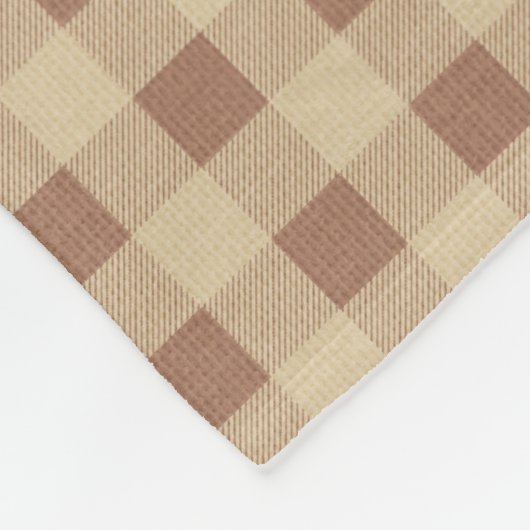 Monogram Beige Rost Buffalo Kariert Rustikales Lan Fleecedecke (Ecke)