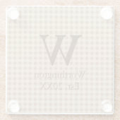 Monogram Beige Rost Buffalo Kariert Rustikales Lan Glasuntersetzer (Rückseite)