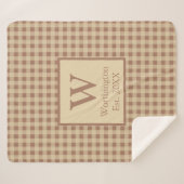 Monogram Beige Rost Buffalo Kariert Rustikales Lan Sherpadecke (Vorderseite (Horizontal))