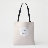 Monogram Beige Simple Neutral Modern Individuelle  Tasche (Vorderseite)