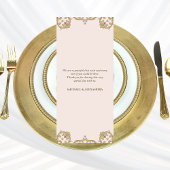 Monogram Beige Viktorianisch Vintage Wedding Menu Menükarte