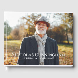 Monogram-Benutzerdefiniertes Foto für den White Fr Gästebuch