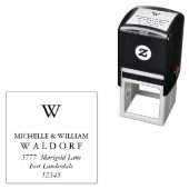 Monogram Berry Laurel Branches Rücksendeadresse Permastempel (Beispiel)