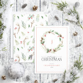 Monogram Berry Pinecone Wreath Frohe Weihnachten