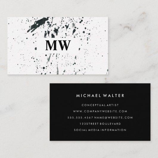 Monogram Beruflich Artistic Visitenkarte (Vorne/Hinten)