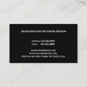 Monogram Beruflich Black & White Modern Visitenkarte (Rückseite)