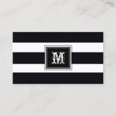 Monogram Beruflich Black & White Modern Visitenkarte (Vorderseite)