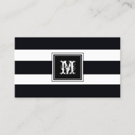 Monogram Beruflich Black & White Modern Visitenkarte