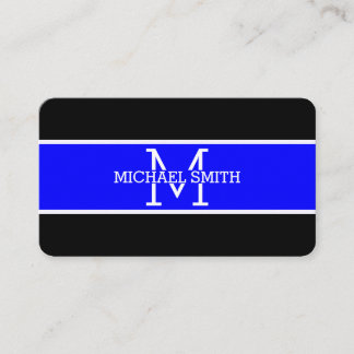 Monogram Beruflich Blue Modern Visitenkarte