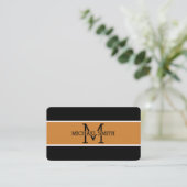 Monogram Beruflich Bronze Modern Visitenkarte (Stehend Vorderseite)