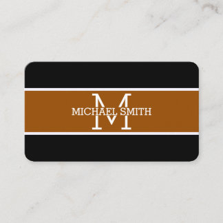 Monogram Beruflich Brown Modern Visitenkarte