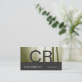 Monogram Beruflich Chic Business Card Visitenkarte (Stehend Vorderseite)