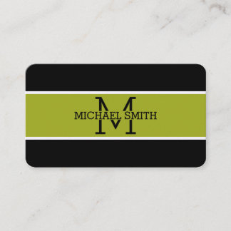 Monogram Beruflich Citron Modern Visitenkarte