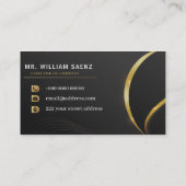 Monogram Beruflich Elegant Gold Lion Logo Visitenkarte (Rückseite)