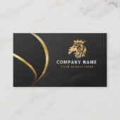 Monogram Beruflich Elegant Gold Lion Logo Visitenkarte (Vorderseite)