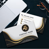 Monogram Beruflich Elegant Gold Lion Logo Visitenkarte