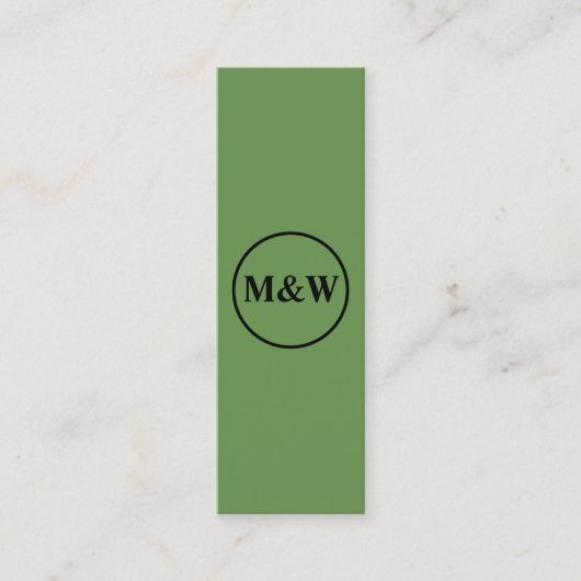 Monogram Beruflich Elegant Mini Visitenkarte (Vorderseite)