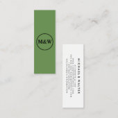 Monogram Beruflich Elegant Mini Visitenkarte (Vorne/Hinten)
