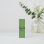 Monogram Beruflich Elegant Mini Visitenkarte (Stehend Vorderseite)